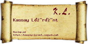 Kassay Lóránt névjegykártya